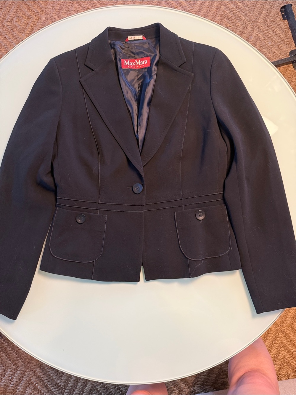 MaxMara Black Single-Button Tailored Blazer